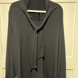 Ann Taylor Tie Neck Blouse - Black